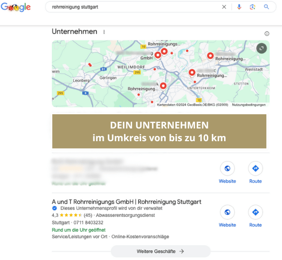 Google Local Pack Ranking Beispiel